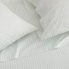 imageMartha Stewart  Queen Size Sheets Set Crisp amp Tailored Cooling Sheets with a Smooth Cotton Percale Lightweight Feel  Bed Sheets with Matching Pillowcases amp Fitted Sheet Francesca Stripe BeigeTicking Stripe Green