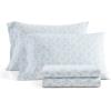 imageMartha Stewart  Queen Size Sheets Set Crisp amp Tailored Cooling Sheets with a Smooth Cotton Percale Lightweight Feel  Bed Sheets with Matching Pillowcases amp Fitted Sheet Francesca Stripe BeigeFloral Blue