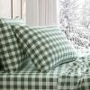 imageMartha Stewart  Queen Size Sheets Set Crisp amp Tailored Cooling Sheets with a Smooth Cotton Percale Lightweight Feel  Bed Sheets with Matching Pillowcases amp Fitted Sheet Francesca Stripe BeigeMadison Gingham Green