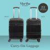 imageMartha Stewart The Bedford 26 Inch Rolling Luggage Hardshell Suitcase with Spinner Wheels SilverBlack