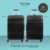 imageMartha Stewart The Bedford 26 Inch Rolling Luggage Hardshell Suitcase with Spinner Wheels SilverBlack