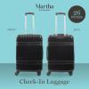 imageMartha Stewart The Bedford 26 Inch Rolling Luggage Hardshell Suitcase with Spinner Wheels SilverBlack