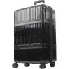 imageMartha Stewart The Bedford 26 Inch Rolling Luggage Hardshell Suitcase with Spinner Wheels SilverBlack