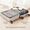 imageMartha Stewart The Bedford 26 Inch Rolling Luggage Hardshell Suitcase with Spinner Wheels SilverSilver
