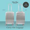 imageMartha Stewart The Bedford 26 Inch Rolling Luggage Hardshell Suitcase with Spinner Wheels SilverSilver