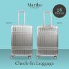 imageMartha Stewart The Bedford 26 Inch Rolling Luggage Hardshell Suitcase with Spinner Wheels SilverSilver