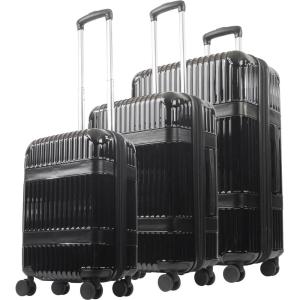 imageMartha Stewart The Bedford 26 Inch Rolling Luggage Hardshell Suitcase with Spinner Wheels SilverBlack