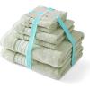 imageMartha Stewart  Bath Towels Soft amp Absorbent 100 Cotton Towels Plush 700 GSM 6Piece Bathroom Towel Set with Textured Dobby Weave Skyland Manor GreenSkyland Manor Green