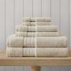 imageMartha Stewart  Bath Towels Soft amp Absorbent 100 Cotton Towels Plush 700 GSM 6Piece Bathroom Towel Set with Textured Dobby Weave Skyland Manor GreenSkyland Manor Beige