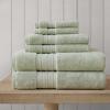 imageMartha Stewart  Bath Towels Soft amp Absorbent 100 Cotton Towels Plush 700 GSM 6Piece Bathroom Towel Set with Textured Dobby Weave Skyland Manor GreenSkyland Manor Green