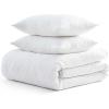 imageMartha Stewart  Queen Comforter Set Naturally Soft CottonRich Jacquard Bedding wMatching Pillowcases Textured 3 Piece Bed Set Garden Trellis WhiteGarden Trellis White