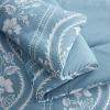 imageMartha Stewart  Queen Comforter Set Naturally Soft CottonRich Jacquard Bedding wMatching Pillowcases Textured 3 Piece Bed Set Garden Trellis WhiteSophia Stripe Blue