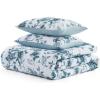 imageMartha Stewart  Queen Comforter Set Naturally Soft CottonRich Jacquard Bedding wMatching Pillowcases Textured 3 Piece Bed Set Garden Trellis WhiteVivian Floral Blue