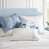 imageMartha Stewart  Queen Duvet Cover Set Smooth Sateen Front with Subtle Sheen amp Lightweight Cotton Percale Reverse 3 Piece Bed Set with Matching Pillowcases Sophia Stripe BlueGarden Path Embroidery Blue