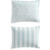 imageMartha Stewart  Queen Duvet Cover Set Smooth Sateen Front with Subtle Sheen amp Lightweight Cotton Percale Reverse 3 Piece Bed Set with Matching Pillowcases Sophia Stripe BlueCopper Vines Blue