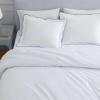 imageMartha Stewart  Queen Duvet Cover Set Smooth Sateen Front with Subtle Sheen amp Lightweight Cotton Percale Reverse 3 Piece Bed Set with Matching Pillowcases Sophia Stripe BlueSimple Scallop Blue