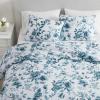 imageMartha Stewart  Queen Duvet Cover Set Smooth Sateen Front with Subtle Sheen amp Lightweight Cotton Percale Reverse 3 Piece Bed Set with Matching Pillowcases Sophia Stripe BlueVivian Floral Blue