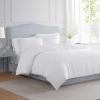 imageMartha Stewart  Queen Duvet Cover Set Smooth Sateen Front with Subtle Sheen amp Lightweight Cotton Percale Reverse 3 Piece Bed Set with Matching Pillowcases Sophia Stripe BlueGarden Trellis White