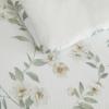 imageMartha Stewart  Queen Duvet Cover Set Smooth Sateen Front with Subtle Sheen amp Lightweight Cotton Percale Reverse 3 Piece Bed Set with Matching Pillowcases Sophia Stripe BlueHazel Floral Beige