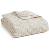 imageMartha Stewart  Queen Size Blanket UltraSoft Plush Fleece Throw Blanket with DoubleNeedle Stitching 350 GSM Medium Weight Bedding for Bed or Couch Bedford Solid YellowLayered Branches Beige