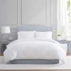 imageMartha Stewart  Queen Duvet Cover Set Smooth Sateen Front with Subtle Sheen amp Lightweight Cotton Percale Reverse 3 Piece Bed Set with Matching Pillowcases Sophia Stripe BlueGarden Trellis White