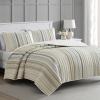 imageMartha Stewart  Queen Quilt Set 100 Soft amp Breathable Bedding with a Lightweight Feel for Year Round Comfort 3 Piece Bed Set with Matching Pillowcases Olivia Gingham BlueLefferts Stripe