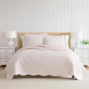 imageMartha Stewart  Queen Quilt Set 100 Soft amp Breathable Bedding with a Lightweight Feel for Year Round Comfort 3 Piece Bed Set with Matching Pillowcases Olivia Gingham BlueOlivia Gingham Pink