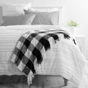 imageMartha Stewart  Queen Size Blanket UltraSoft Plush Fleece Throw Blanket with DoubleNeedle Stitching 350 GSM Medium Weight Bedding for Bed or Couch Bedford Solid YellowBlack