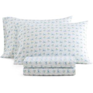 imageMartha Stewart  Queen Size Sheet Set Smooth amp Lightweight Bedding with Deep Pockets Fade amp Wrinkle Resistant Bed Sheets with Matching Pillowcases Ditsy Floral PinkDonna Bow Blue