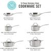 imageMartha Stewart Castelle Large 12 Stainless Steel Frying Pan Non Toxic Fry Pan SkilletStainless Steel