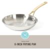 imageMartha Stewart Castelle Large 12 Stainless Steel Frying Pan Non Toxic Fry Pan SkilletStainless Steel W Gold Handle