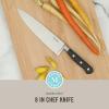 imageMartha Stewart Austenwood 15Piece Knife Block Set German Stainless Steel Kitchen Knives with Forged Italian Olive Wood HandleStainless Steel Blade  Black Handle Chefs Knife