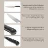 imageMartha Stewart Austenwood 15Piece Knife Block Set German Stainless Steel Kitchen Knives with Forged Italian Olive Wood HandleStainless Steel Blade  Black Handle Chefs Knife