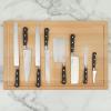 imageMartha Stewart Austenwood 15Piece Knife Block Set German Stainless Steel Kitchen Knives with Forged Italian Olive Wood HandleStainless Steel Blade  Black Handle Chefs Knife