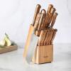 imageMartha Stewart Austenwood 15Piece Knife Block Set German Stainless Steel Kitchen Knives with Forged Italian Olive Wood HandleStainless Steel Blade  Olive Wood Handle