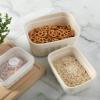 imageMartha Stewart Broadbrook 6 Piece Stoneware Meal Prep Container Set with Lids Rectangular Food Storage amp Bakewar Oven Refridgerator Microwave Dishwasher SafeCream Broadbrook  Rectangular