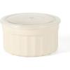 imageMartha Stewart Broadbrook 6 Piece Stoneware Meal Prep Container Set with Lids Rectangular Food Storage amp Bakewar Oven Refridgerator Microwave Dishwasher SafeCream Broadbrook  Round