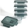 imageMartha Stewart Broadbrook 6 Piece Stoneware Meal Prep Container Set with Lids Rectangular Food Storage amp Bakewar Oven Refridgerator Microwave Dishwasher SafeGlassGreen Lid Shadowbrook  Rectangular