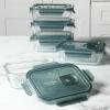 imageMartha Stewart Broadbrook 6 Piece Stoneware Meal Prep Container Set with Lids Rectangular Food Storage amp Bakewar Oven Refridgerator Microwave Dishwasher SafeGlassGreen Lid Shadowbrook  Rectangular