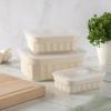 imageMartha Stewart Broadbrook 6 Piece Stoneware Meal Prep Container Set with Lids Rectangular Food Storage amp Bakewar Oven Refridgerator Microwave Dishwasher SafeCream Broadbrook  Rectangular