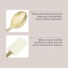 imageMartha Stewart Lockton 2Piece Kitchen Scraper and Spoon Set  Stainless Steel and Nylon Cooking Utensils with Linen Handles and Gold Accents Durable HeatResistant Tools