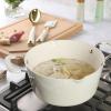 imageMartha Stewart Lockton 2Piece Kitchen Scraper and Spoon Set  Stainless Steel and Nylon Cooking Utensils with Linen Handles and Gold Accents Durable HeatResistant Tools