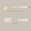 imageMartha Stewart Lockton 2Piece Kitchen Scraper and Spoon Set  Stainless Steel and Nylon Cooking Utensils with Linen Handles and Gold Accents Durable HeatResistant Tools
