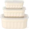 imageMartha Stewart Broadbrook 6 Piece Stoneware Meal Prep Container Set with Lids Rectangular Food Storage amp Bakewar Oven Refridgerator Microwave Dishwasher SafeCream Broadbrook  Rectangular