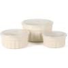 imageMartha Stewart Broadbrook 6 Piece Stoneware Meal Prep Container Set with Lids Rectangular Food Storage amp Bakewar Oven Refridgerator Microwave Dishwasher SafeCream Broadbrook  Round