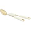 imageMartha Stewart Lockton 2Piece Kitchen Scraper and Spoon Set  Stainless Steel and Nylon Cooking Utensils with Linen Handles and Gold Accents Durable HeatResistant Tools