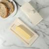 imageMartha Stewart Broadbrook Stoneware Butter Dish with Lid Rectangular Covered Butter Keeper 81 x 44 x 3 Inches Classic Cream Glaze Dishwasher Safe Ceramic Storage for Counter or Table