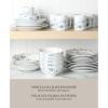 imageMartha Stewart Empress Bouquet 30 Piece Decorated Porcelain Chip and Scratch Resistant Dinnerware Plates and Bowls Set  Blue FloralBlue Floral
