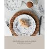 imageMartha Stewart Empress Bouquet 30 Piece Decorated Porcelain Chip and Scratch Resistant Dinnerware Plates and Bowls Set  Blue FloralBlue Floral