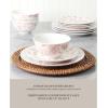 imageMartha Stewart Empress Bouquet 30 Piece Decorated Porcelain Chip and Scratch Resistant Dinnerware Plates and Bowls Set  Blue FloralPink Floral